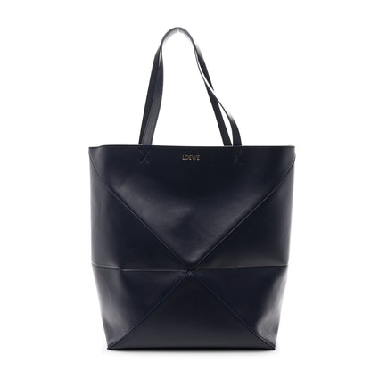 Loewe Shiny Calfskin XL Puzzle Fold Tote Abyss Blue 1 of 10