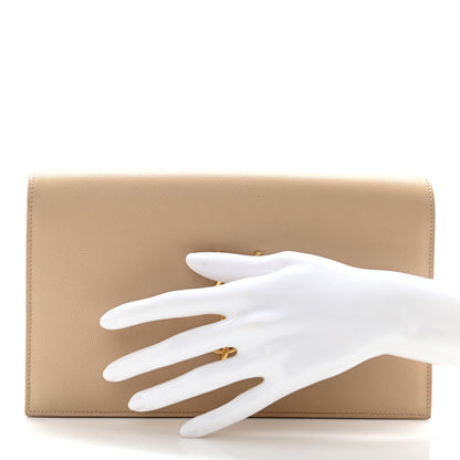Saint Laurent Grain De Poudre Classic Kate Monogram Clutch Nude Powder 3 of 8
