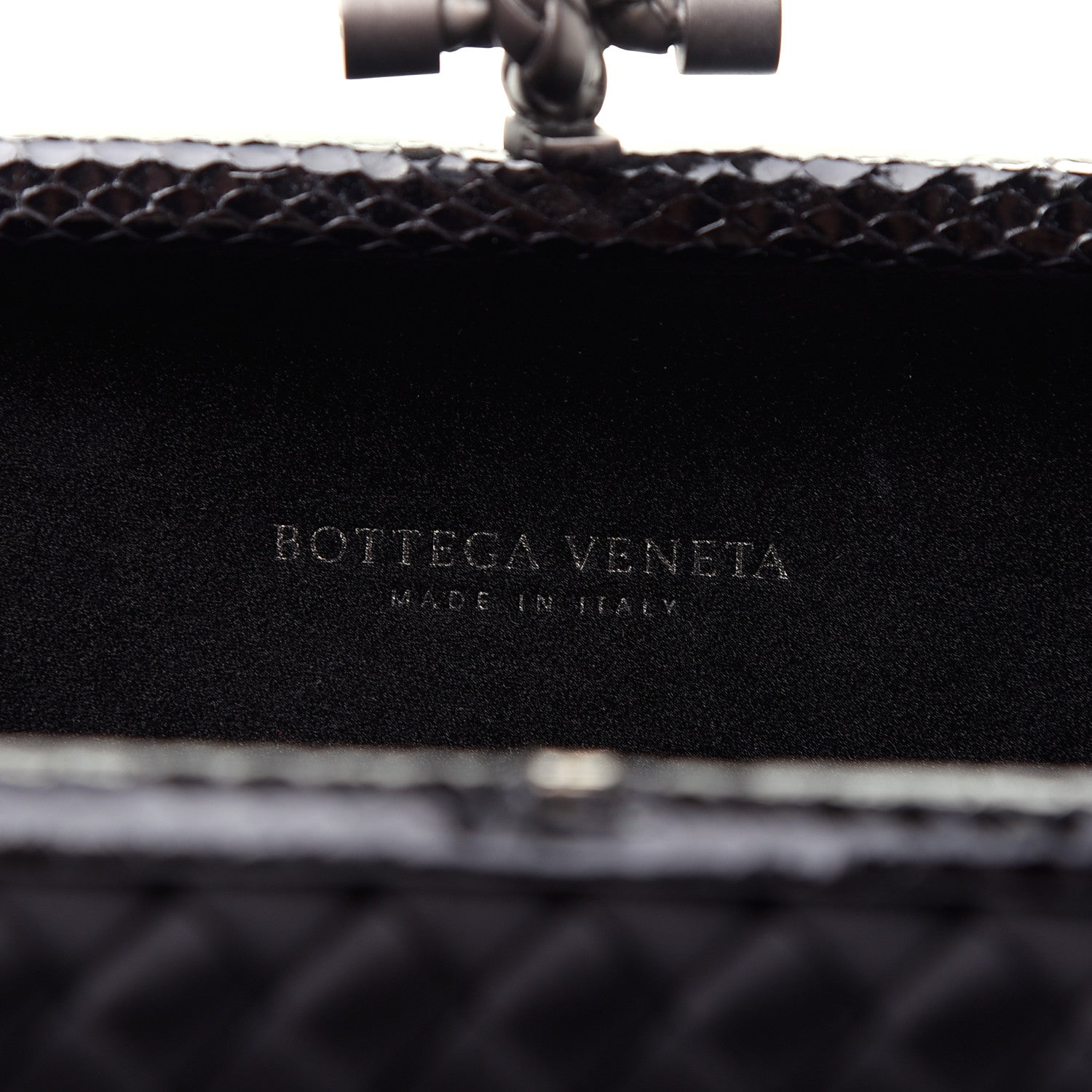 Bottega Veneta Satin Intreccio Impero Ayers Knot Clutch Black 6 of 8