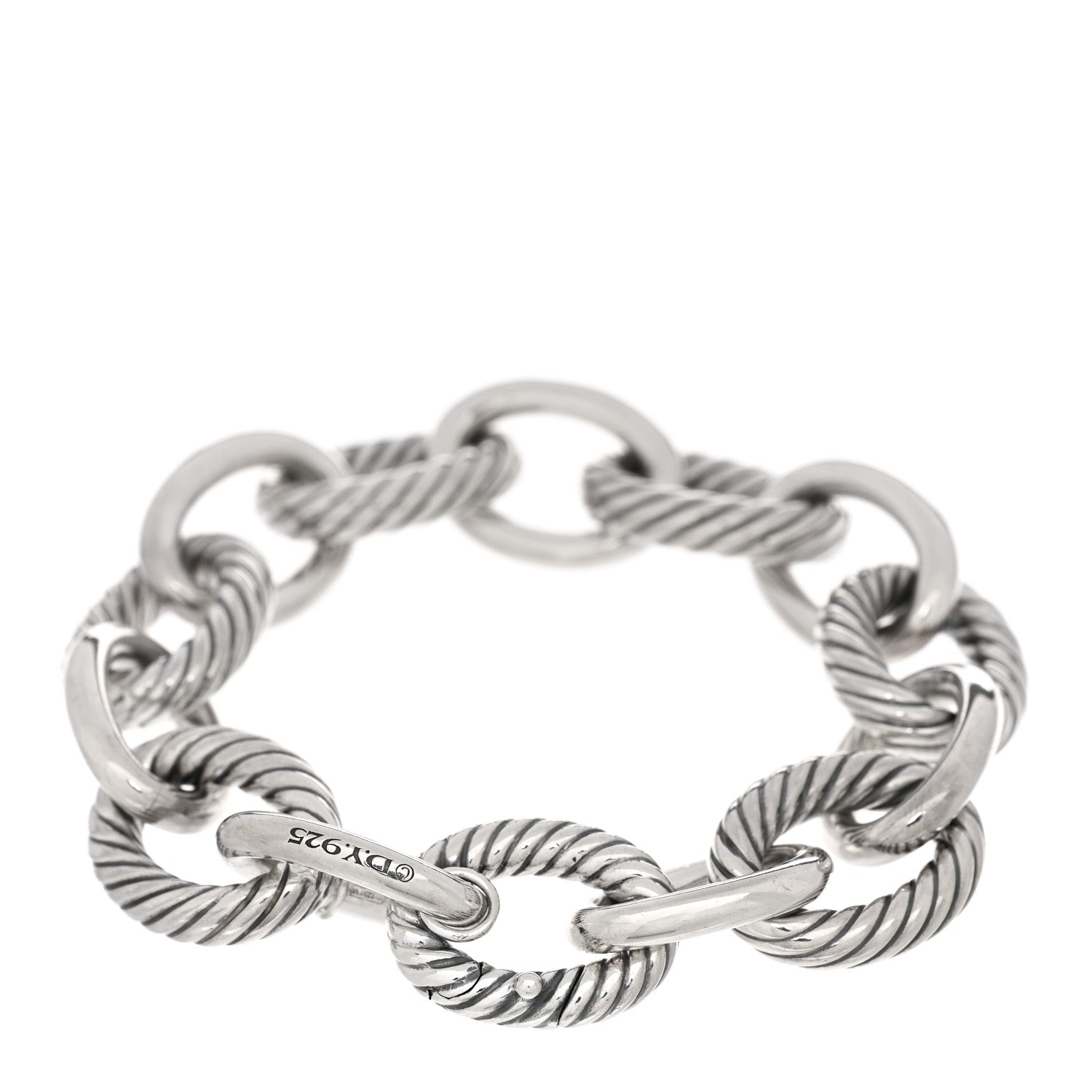 David Yurman Sterling Silver 17mm Large Oval Link Bracelet 2 of 3
