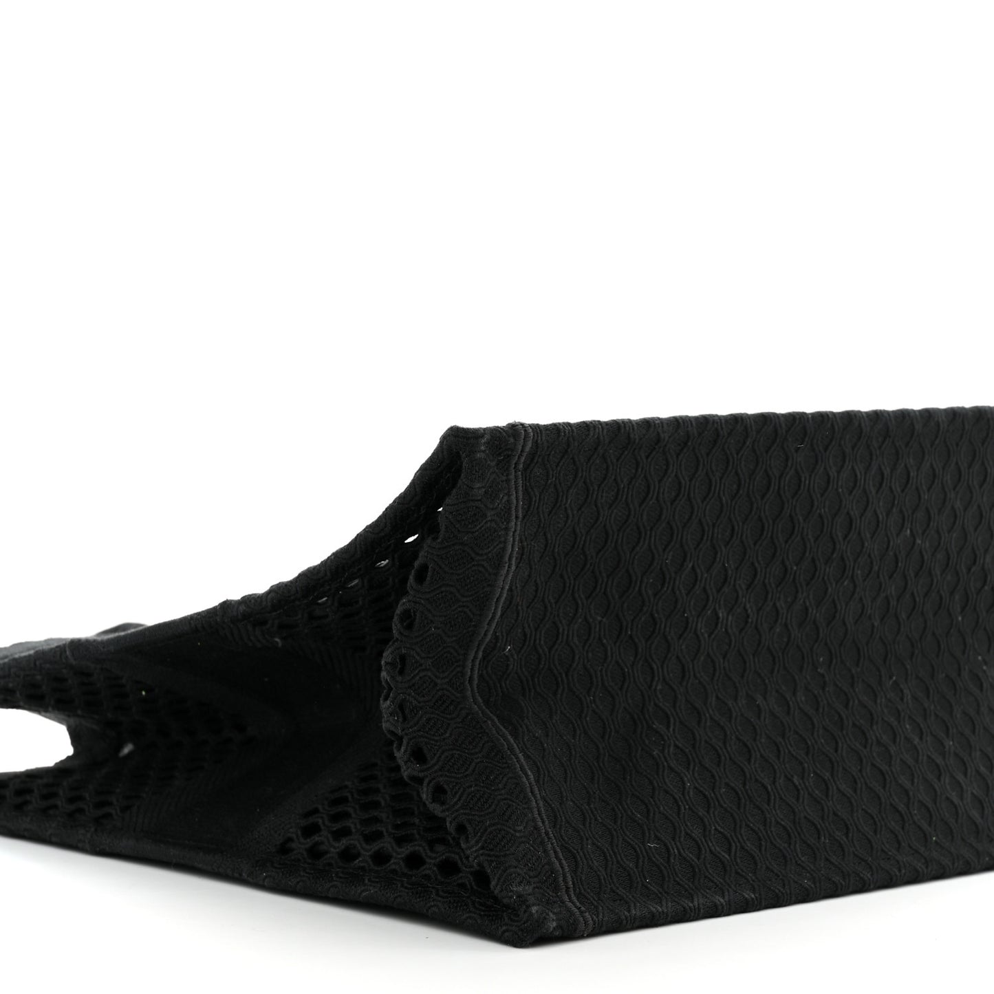 Mesh Embroidered Book Tote Black