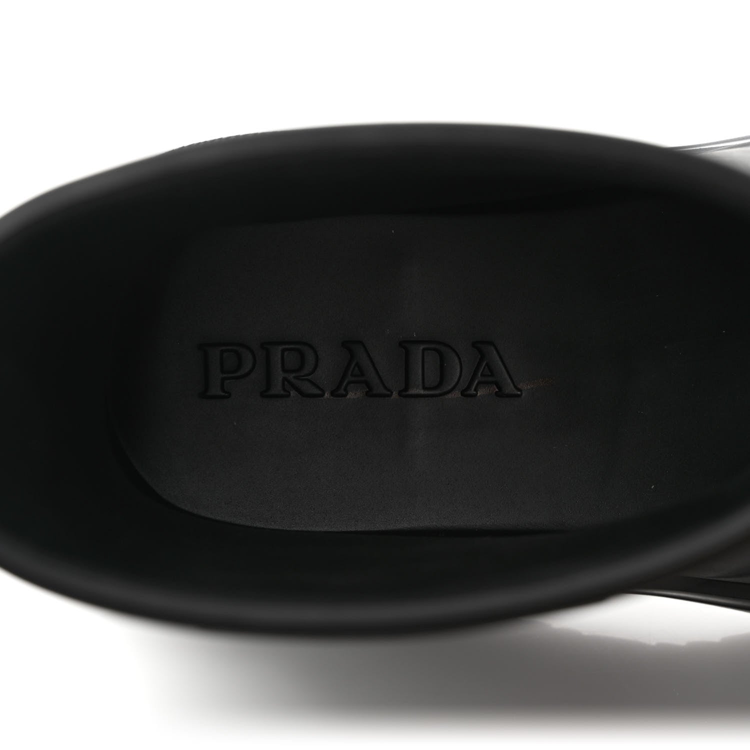 Prada Soft Mellow Rubber Triangle Logo Embossed Womens 25mm Booties 41 Black 8 of 9