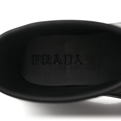 Prada Soft Mellow Rubber Triangle Logo Embossed Womens 25mm Booties 41 Black 8 of 9