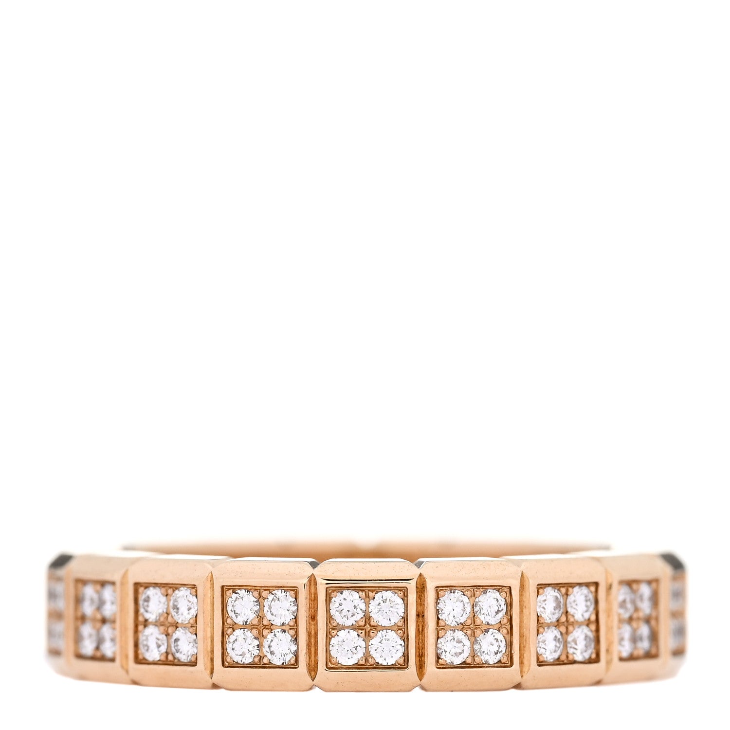 Chopard 18K Yellow Gold Diamond Ice Cube Eternity Band Ring 53 6.25 1 of 4