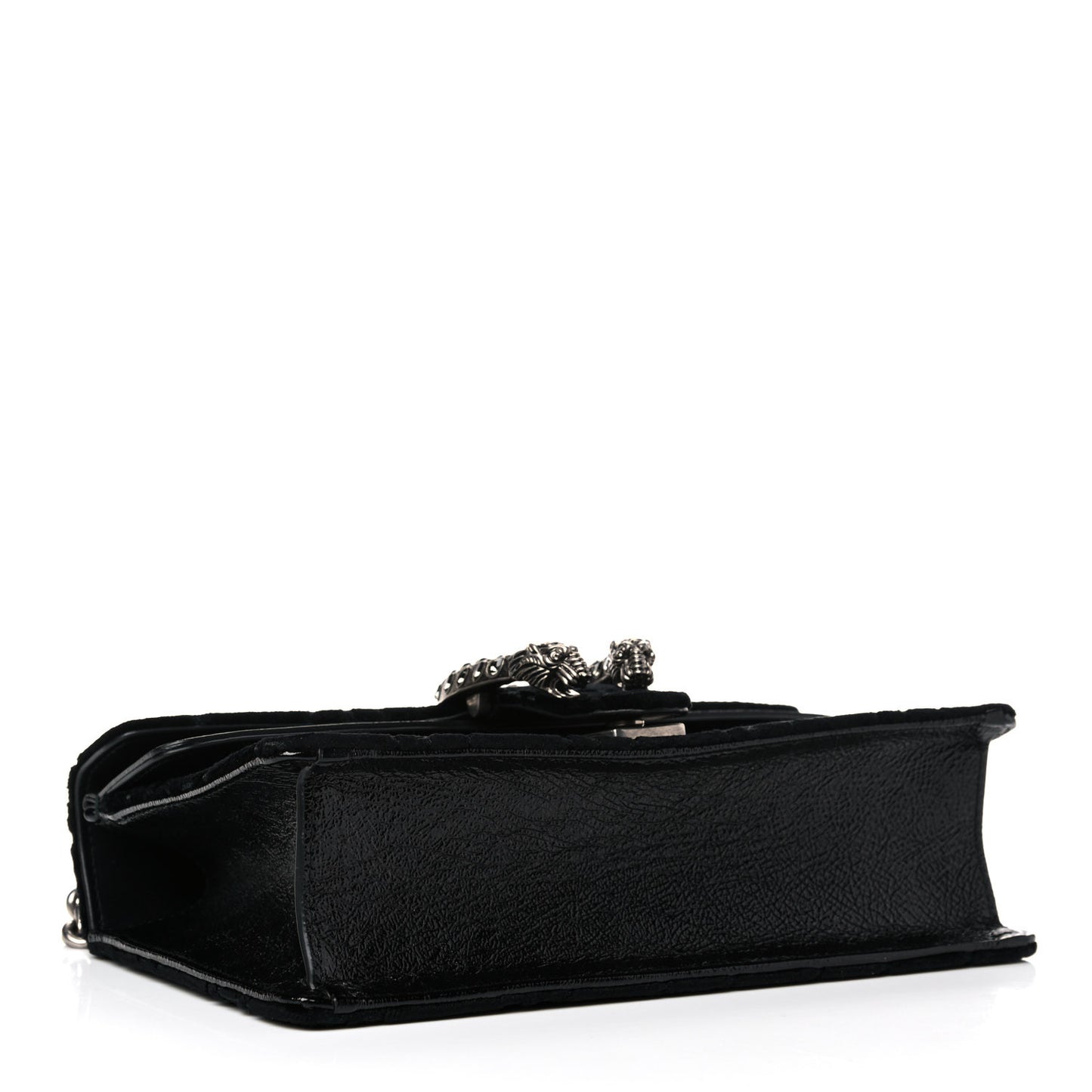 Velvet Skipper Crystal GG Monogram Small Dionysus Shoulder Bag Black Black Diamond