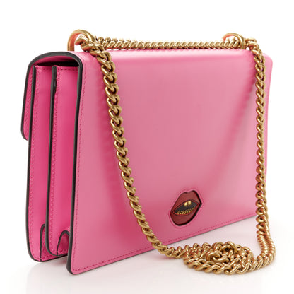 Gucci Knight Calfskin Malaga Kid Heart Medium GG Marmont Chain Handle Bag Tropical Pink Flower Hibiscus Red Multicolor 3 of 11