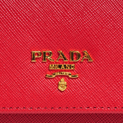 Prada Saffiano Metal Continental Flap Wallet Fuoco 4 of 12