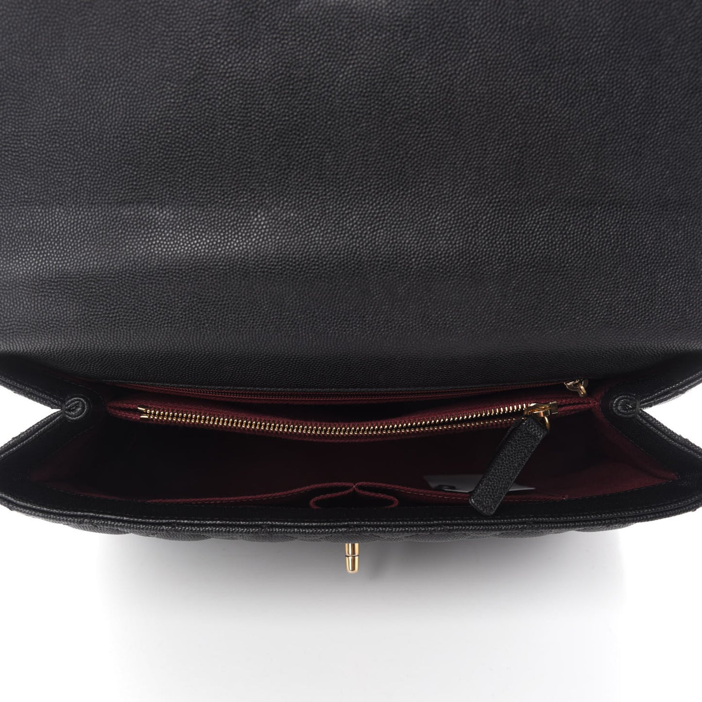 Caviar Quilted Medium Coco Handle Flap Black