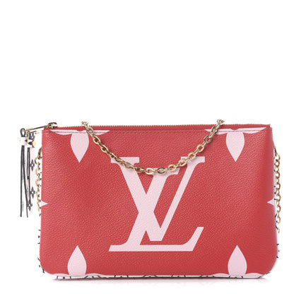 Louis Vuitton Monogram Giant Double Zip Pochette Rouge 1 of 8