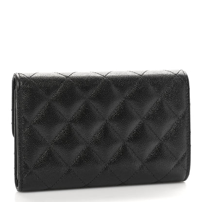 Chanel Caviar Quilted Studded CC Medium Flap Wallet Black 3 of 10