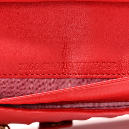 Fendi Nappa Logo Embossed Long Wallet on Chain Rosso 8 of 12