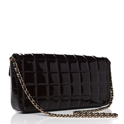 Chanel Patent East West Chocolate Bar Flap Burgundy 2 of 13