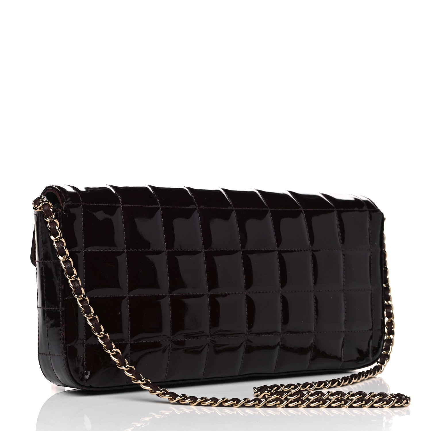 Chanel Patent East West Chocolate Bar Flap Burgundy 2 of 13