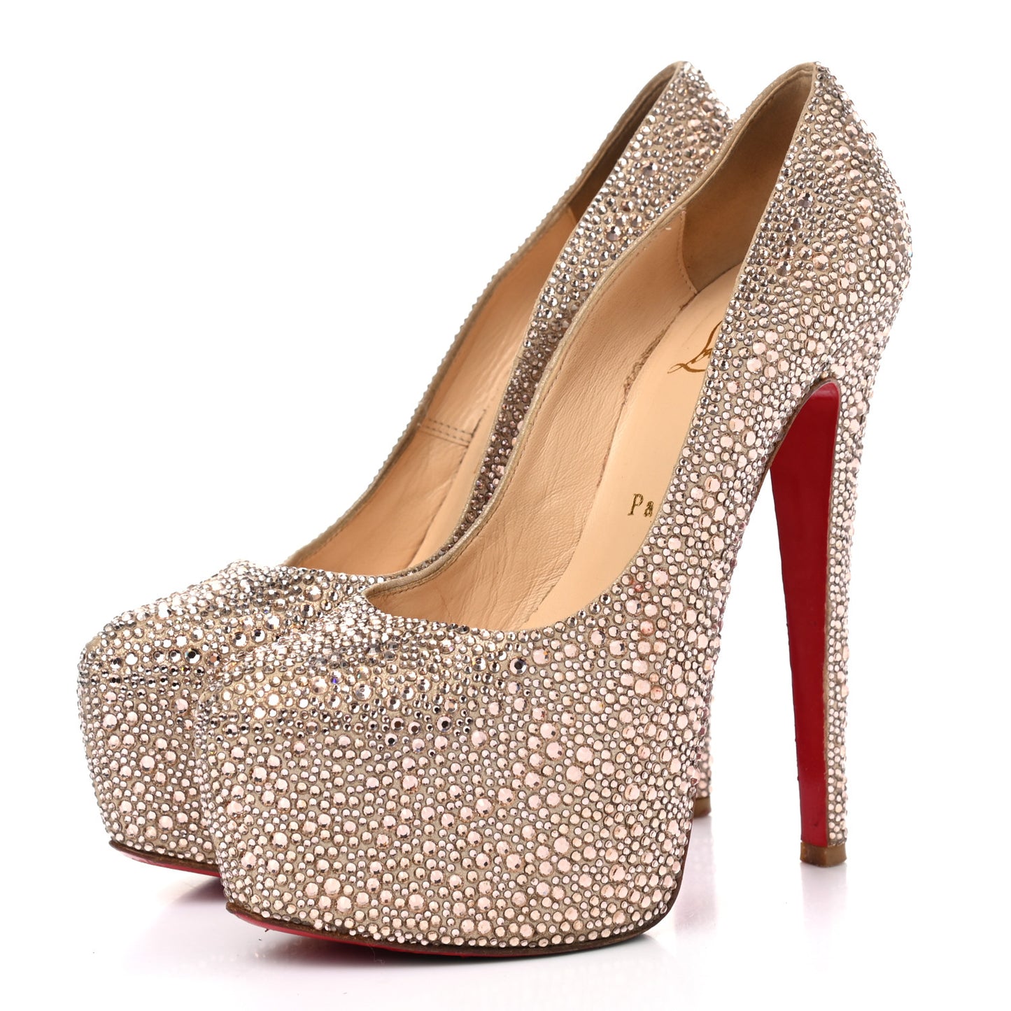 Crystal Suede Burma Daffodile Strass 160 Pumps 36 Gold