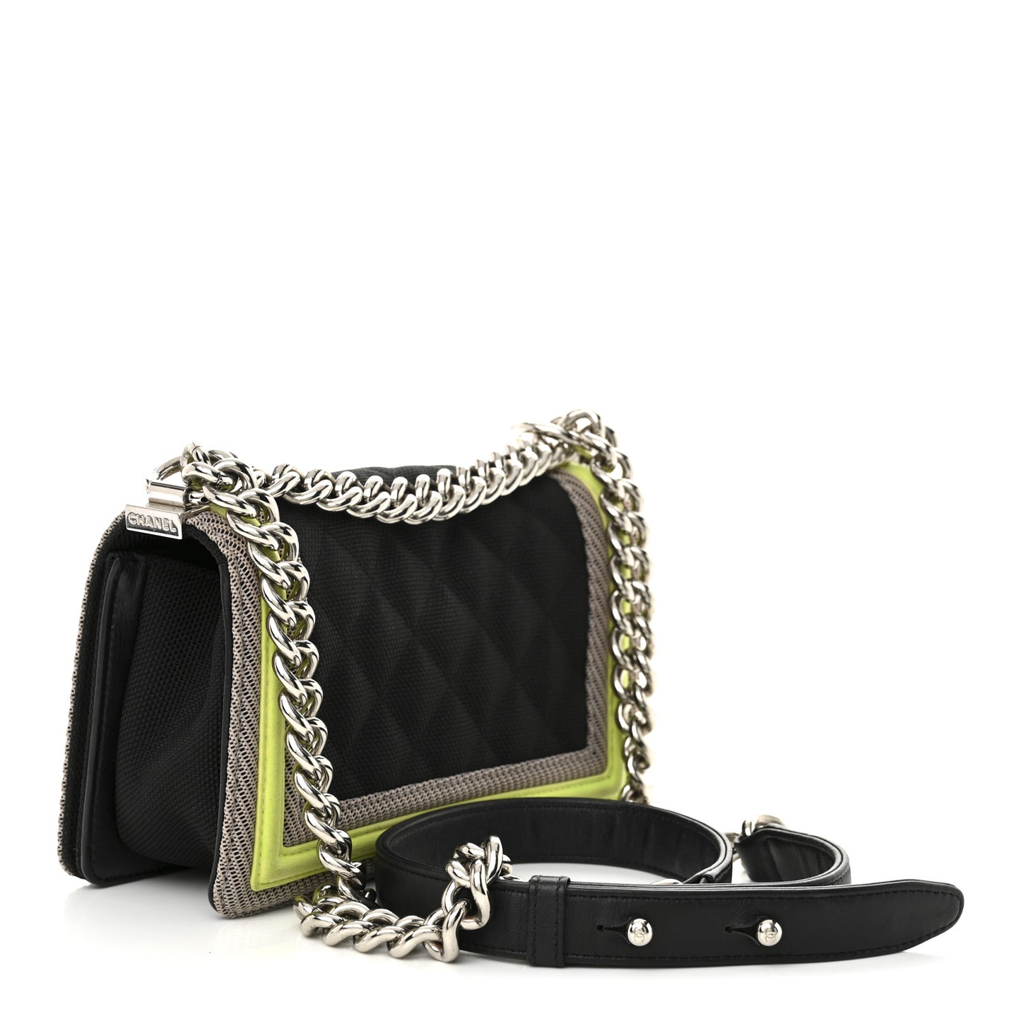 Canvas Quilted Small Fluo Boy Flap Black Grey Yellow