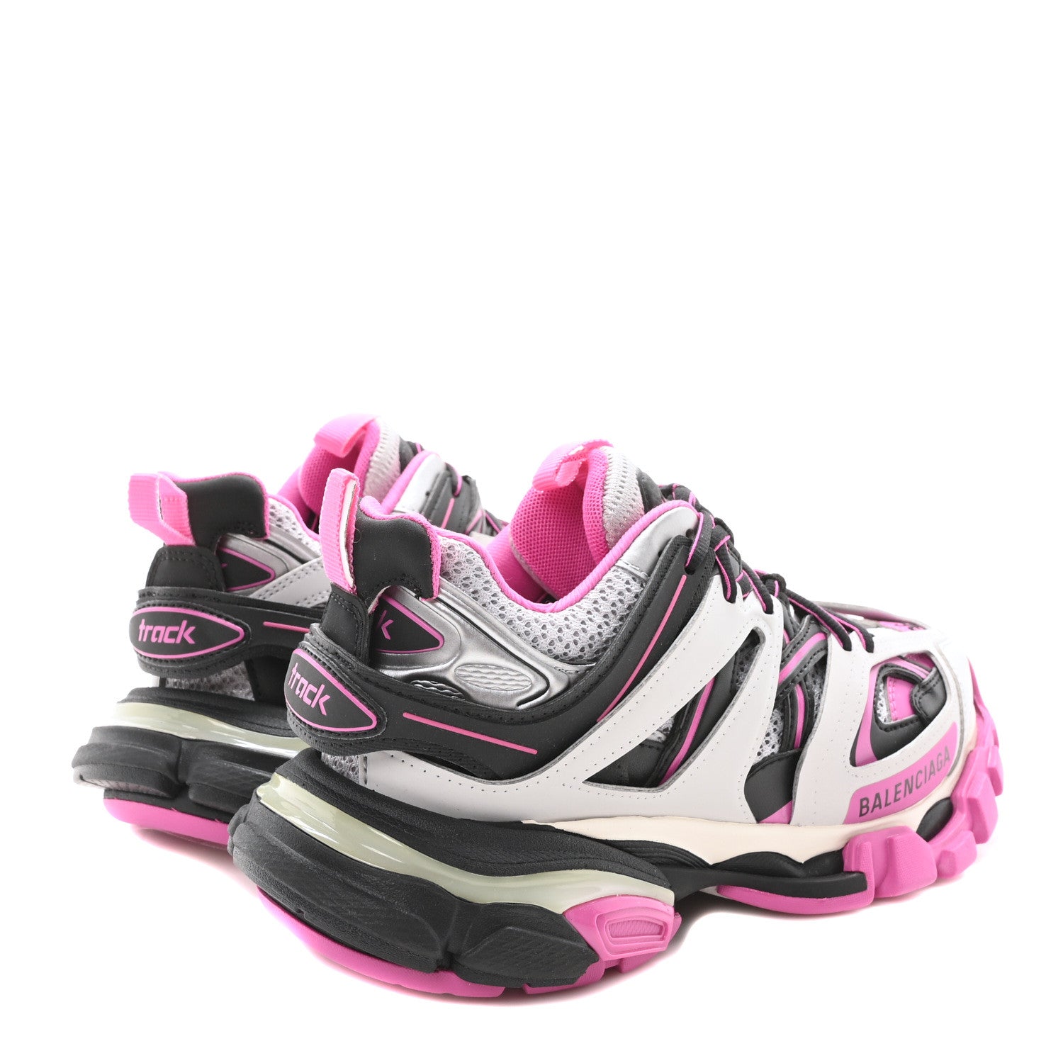 Balenciaga Mesh Nubuck Effect Fabric LED Womens Track Sneakers 36 Grey Pink Black 5 of 8