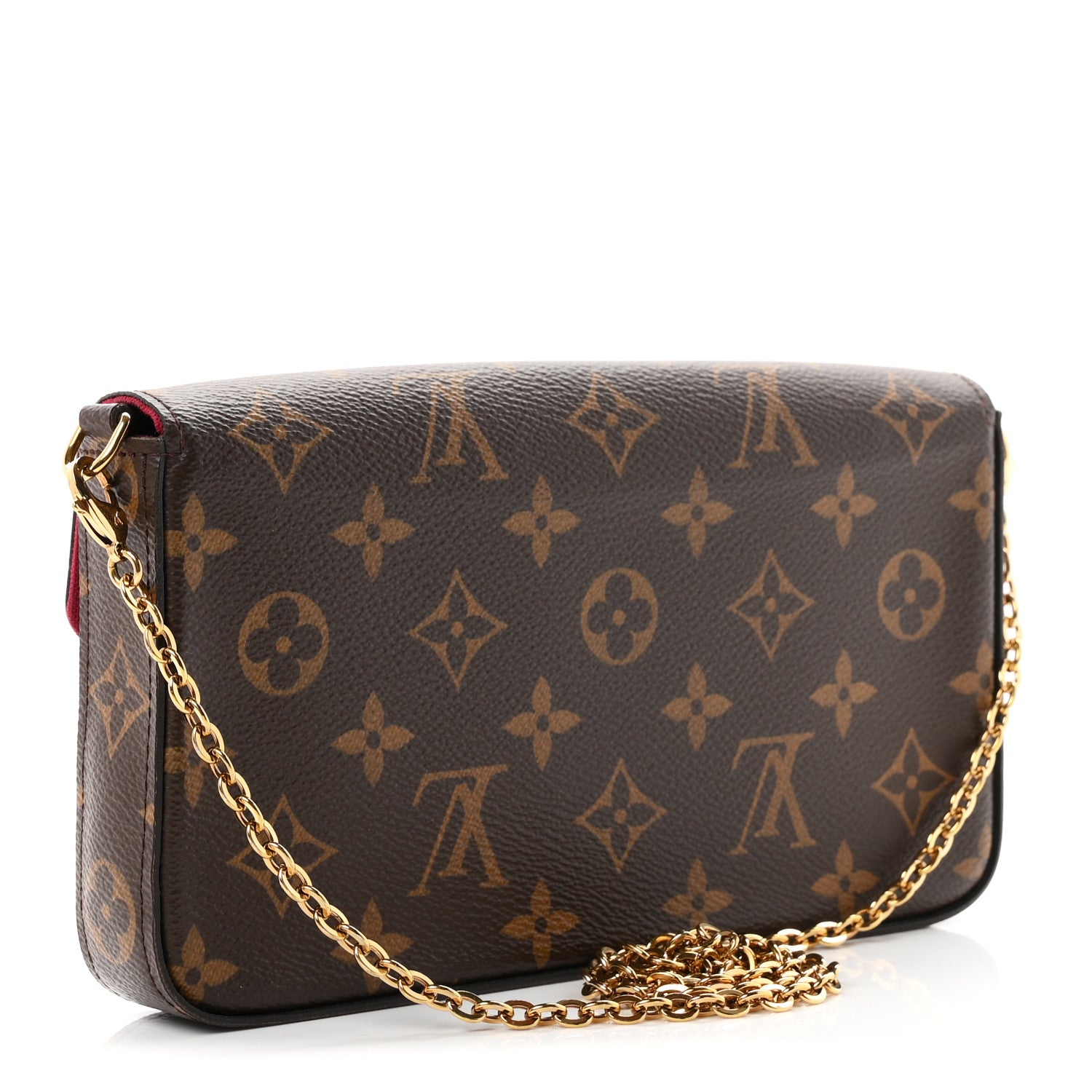 Louis Vuitton Monogram Pochette Felicie Chain Wallet Fuchsia 2 of 10