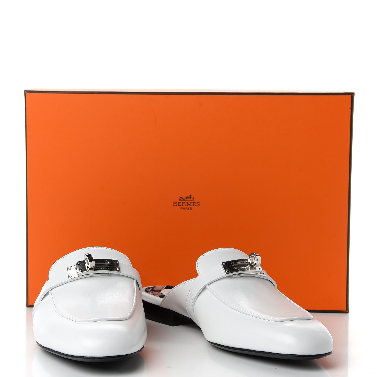 Hermes Calfskin Oz Mules 37 White 10 of 10