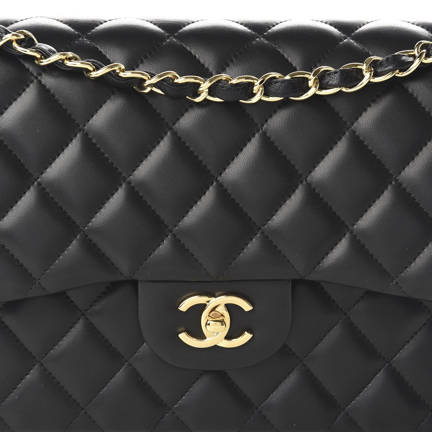 Chanel Lambskin Quilted Jumbo Double Flap Black 10 of 13