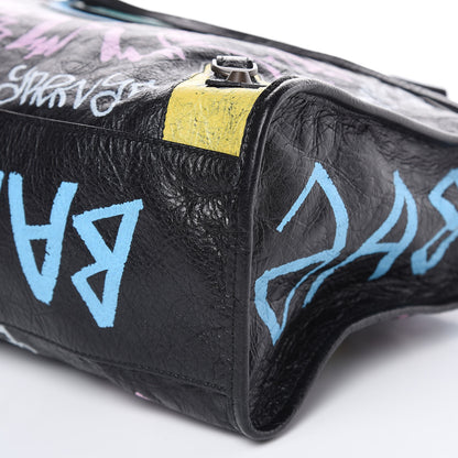 Balenciaga Agneau Graffiti All Over Classic Hardware City Black Multicolor 9 of 10