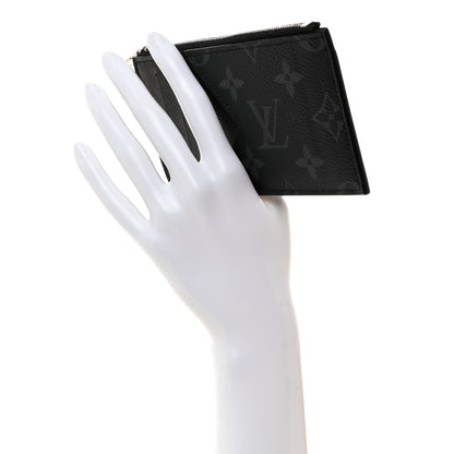 Louis Vuitton Monogram Eclipse Taiga Coin Card Holder 2 of 6