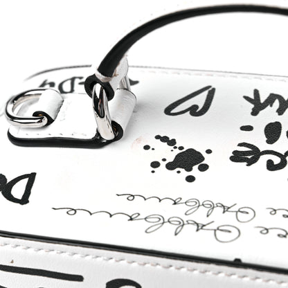 Dolce & Gabbana DOLCE & GABBANA Calfskin DG Graffiti Print Top Handle Bag White Black 13 of 13