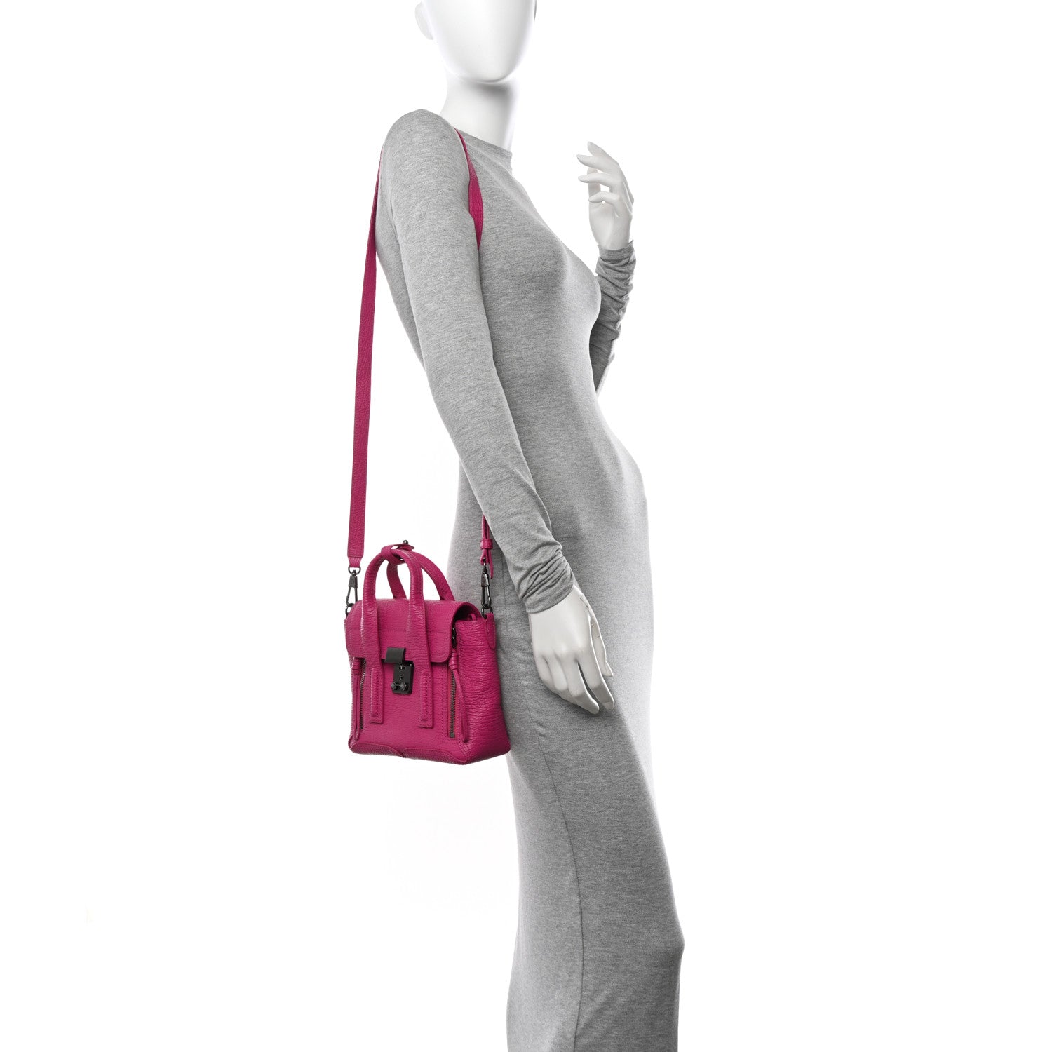 3.1 Phillip Lim Textured Calfskin Mini Pashli Satchel Bright Fuchsia 2 of 11