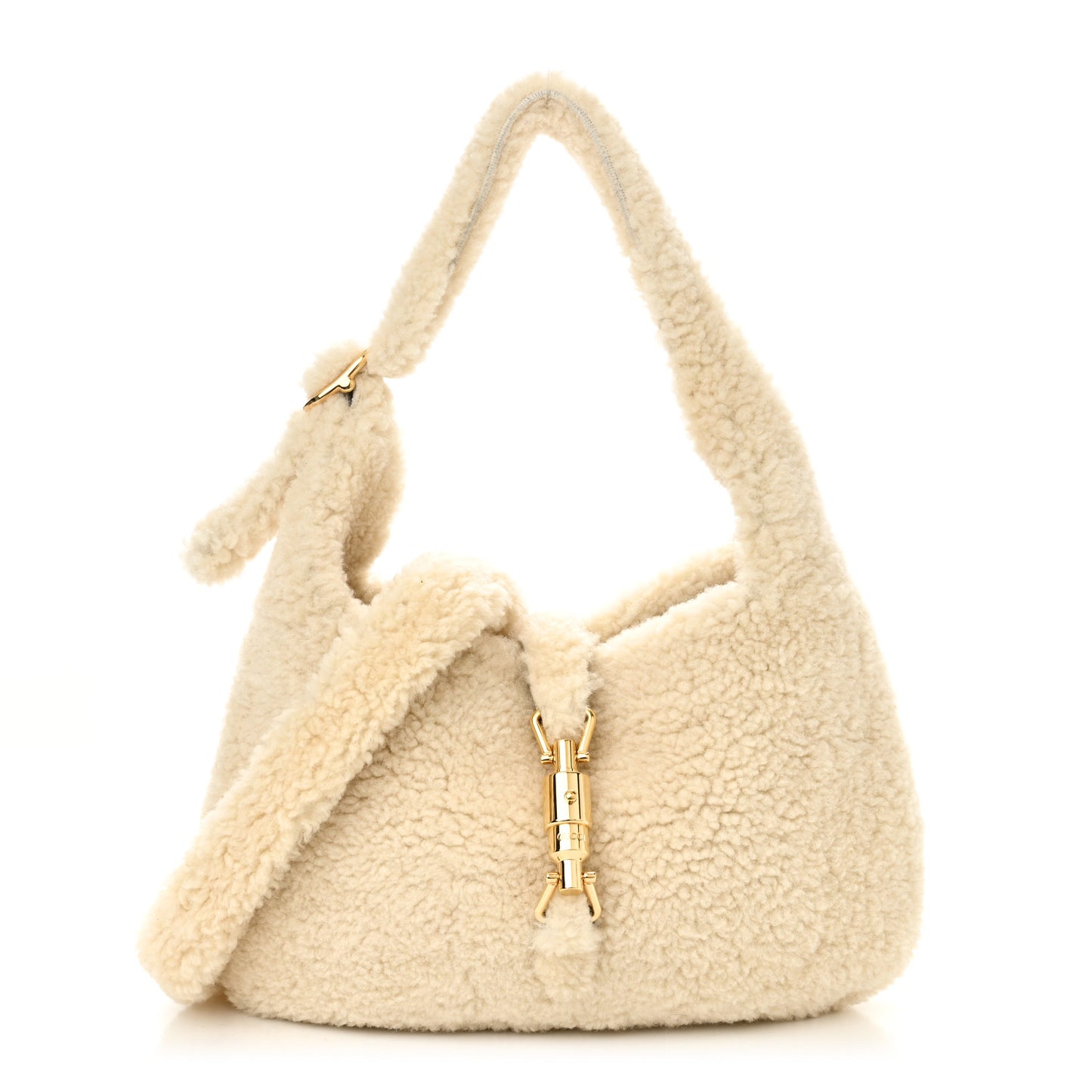 Shearling Small Jackie 1961 Shoulder Bag Ivory