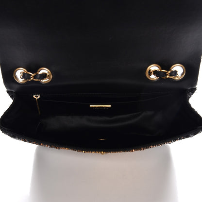 Chanel Sequin Medium Flap Bronze Black 5 of 7
