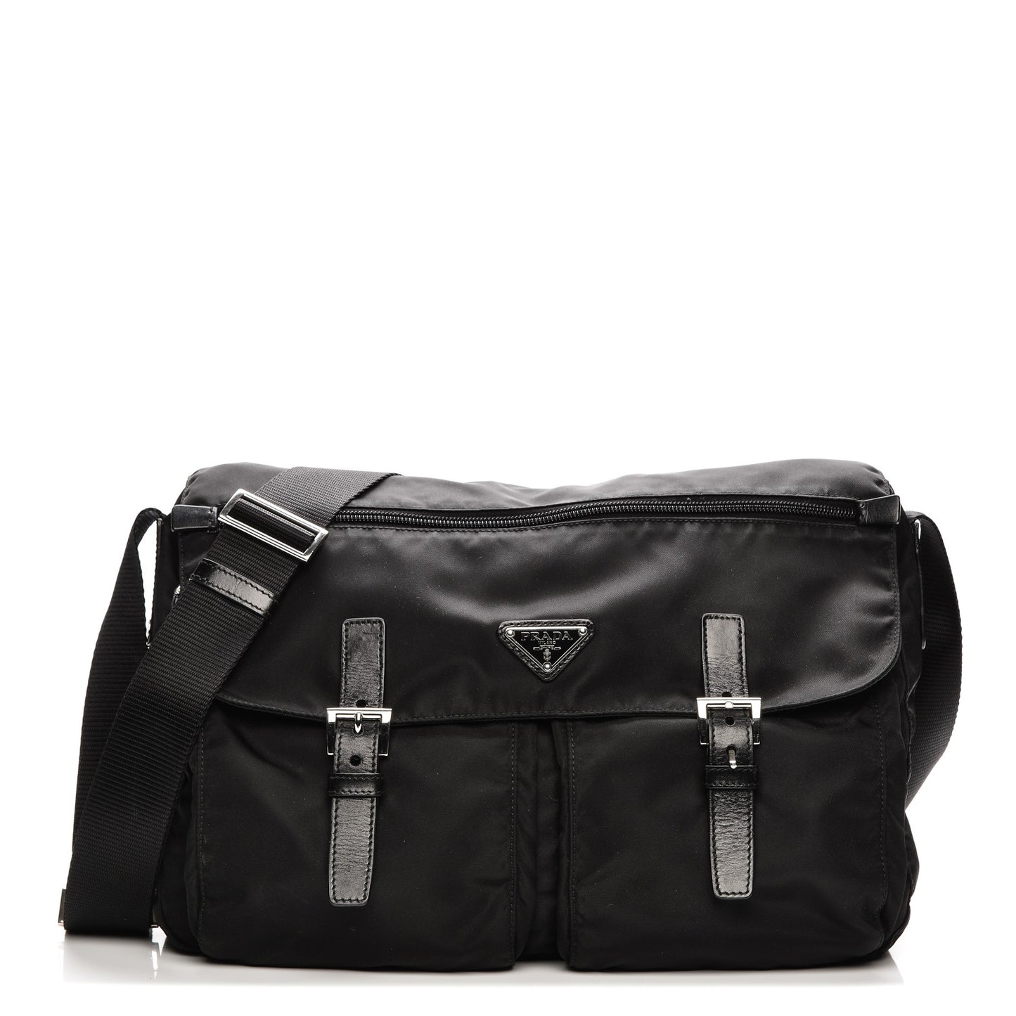 Nylon Vela Messenger Bag Black
