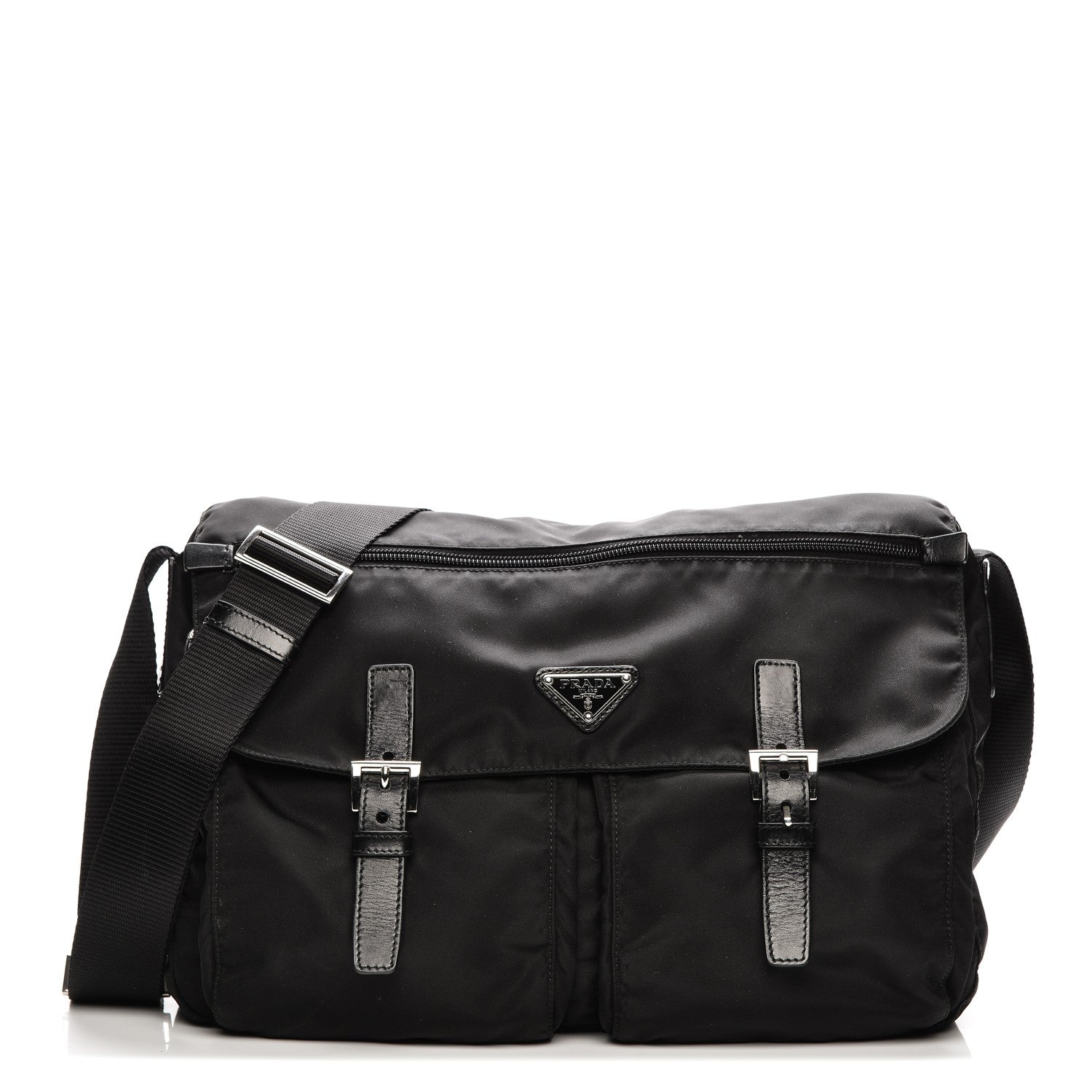 Prada Nylon Vela Messenger Bag Black 1 of 8