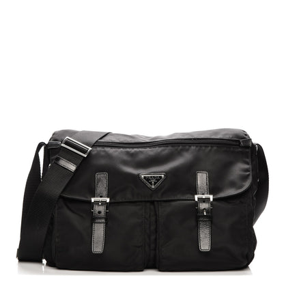 Prada Nylon Vela Messenger Bag Black 1 of 8