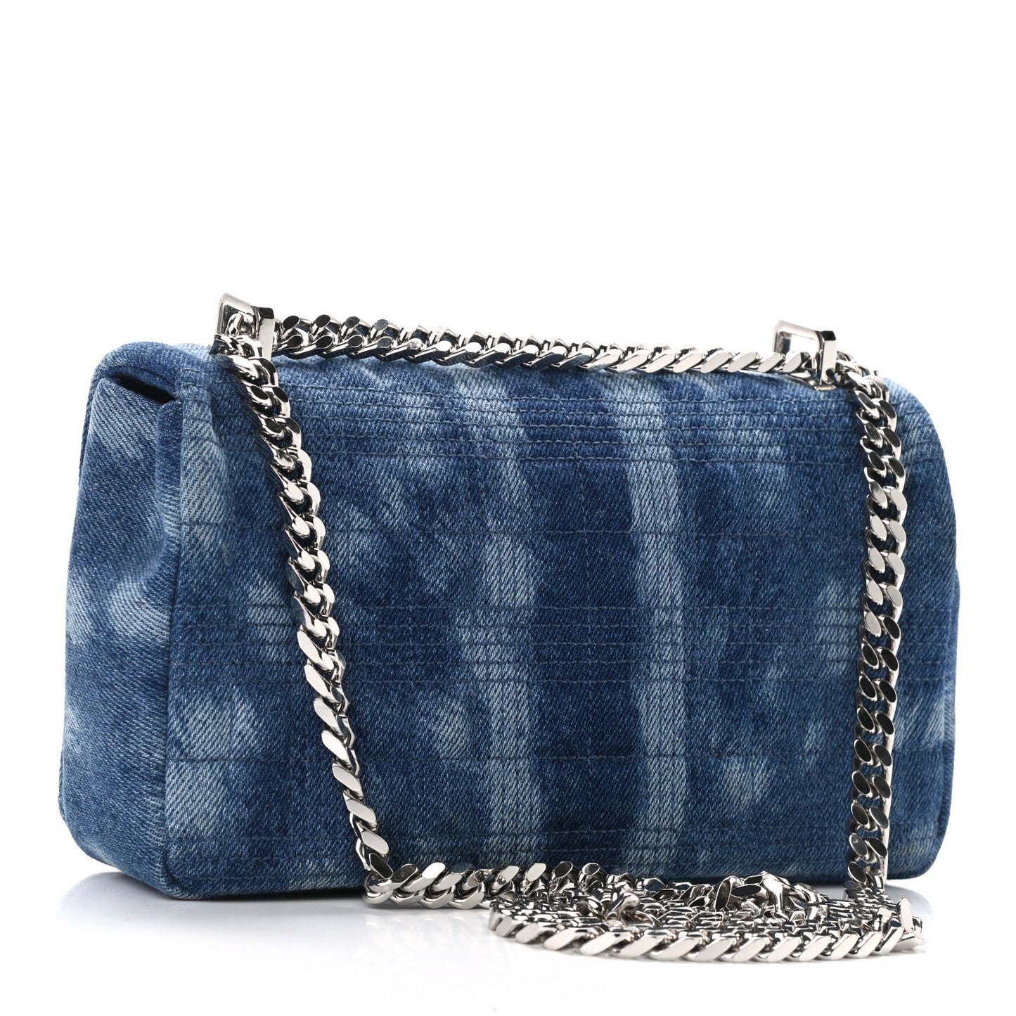 Denim Quilted Small Lola Bag Blue