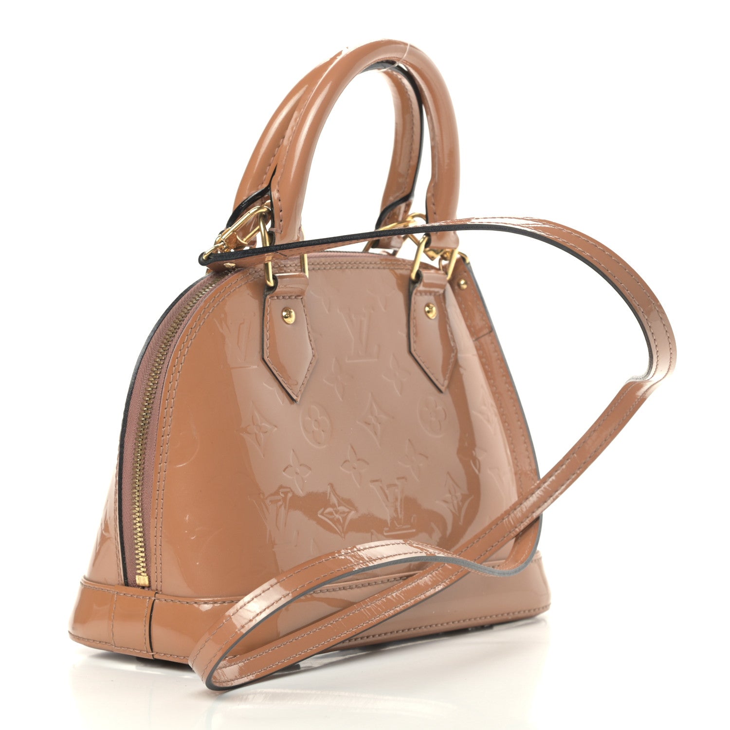 Louis Vuitton Vernis Alma BB Rose Velours 3 of 12