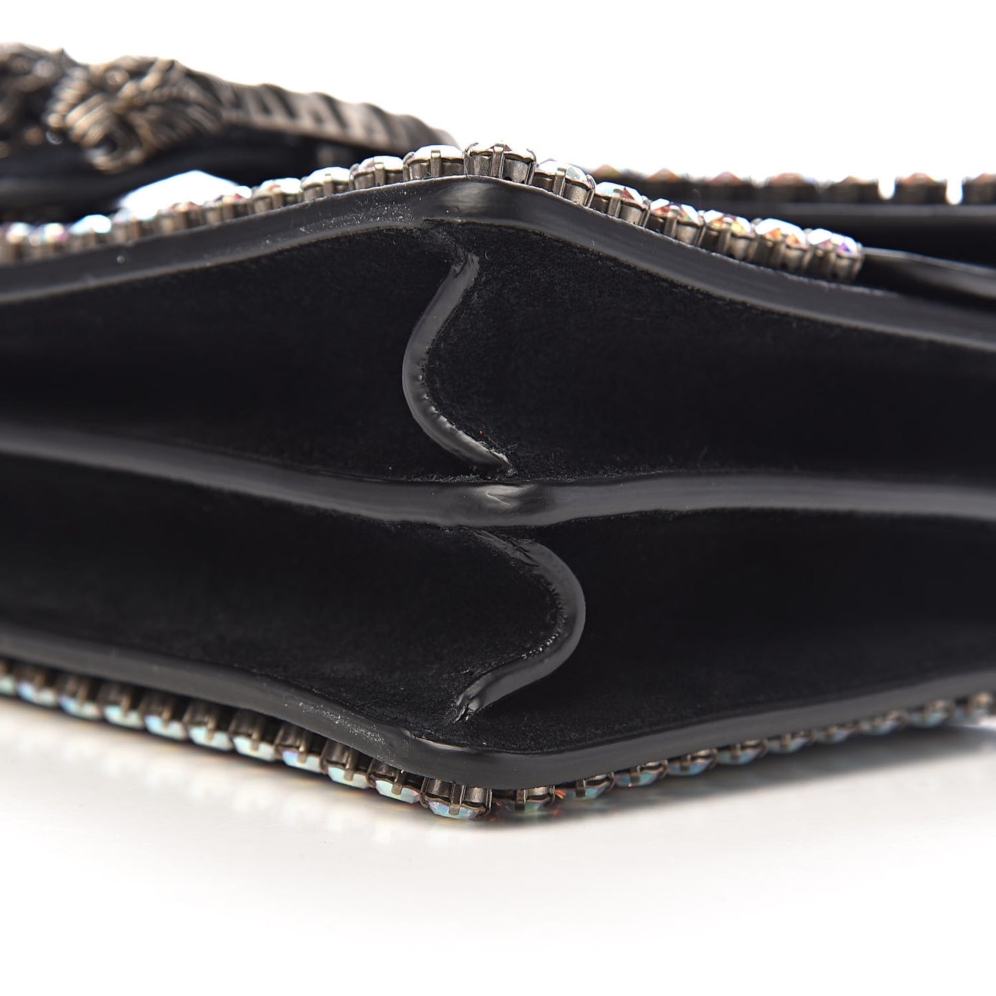Suede Crystal Small Dionysus Shoulder Bag Black
