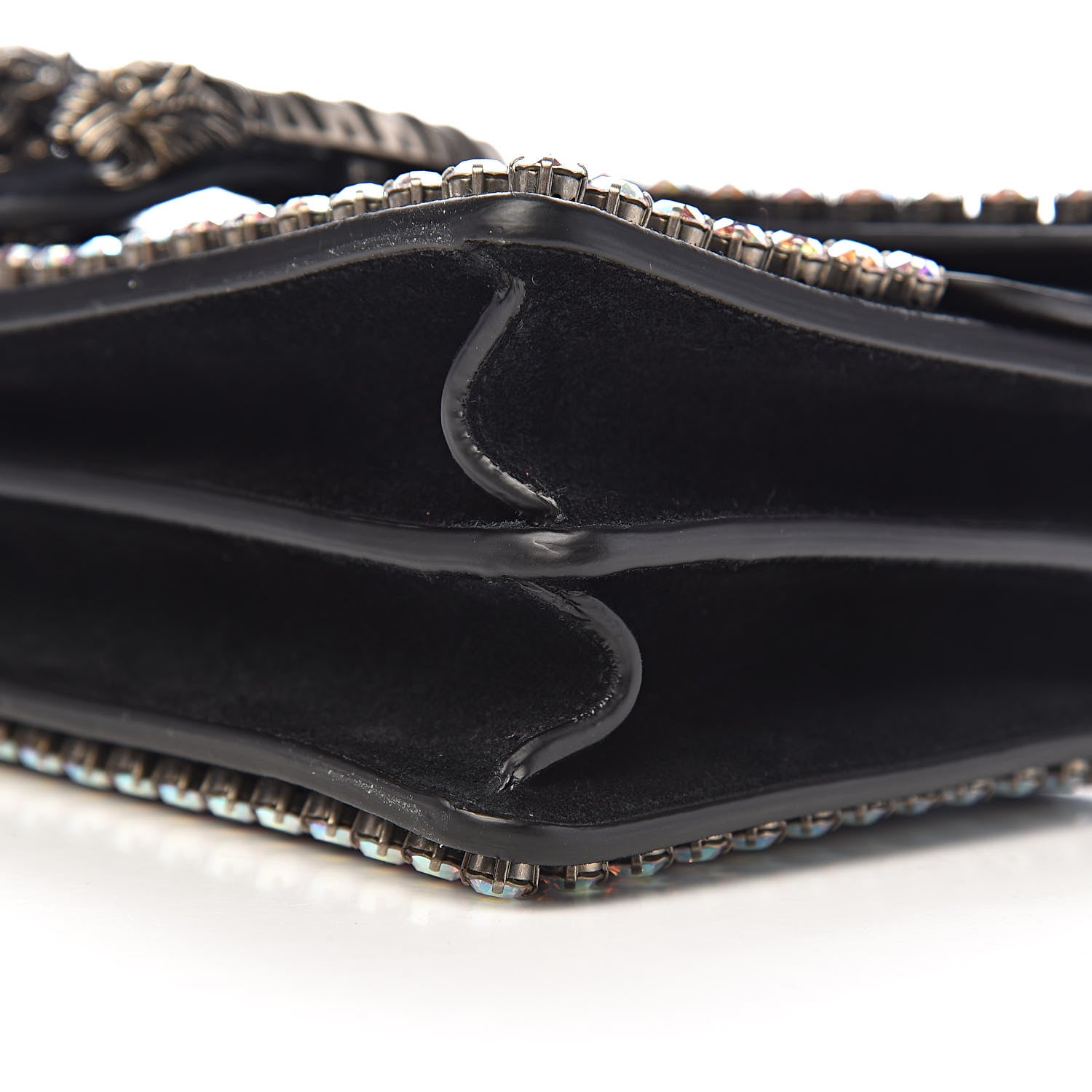 Gucci Suede Crystal Small Dionysus Shoulder Bag Black 11 of 12