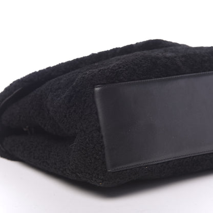 Saint Laurent Shearling Monogram Medium Loulou Shoulder Bag Black 7 of 9