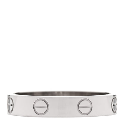 Cartier 18K White Gold 3.5mm LOVE Wedding Band Ring 55 7.25 3 of 4