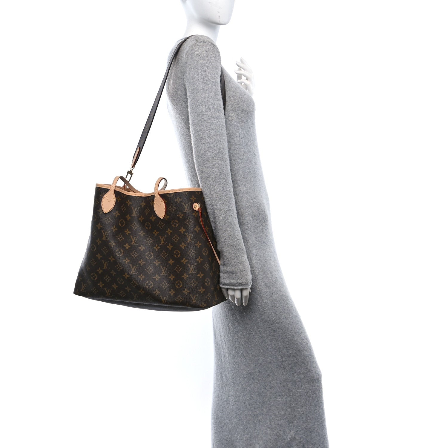 Louis Vuitton Monogram Stamped Inside Out Neverfull Bandouliere GM Beige 5 of 15