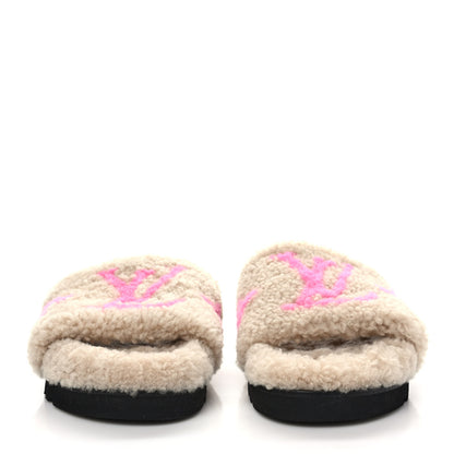 Louis Vuitton Shearling Paseo Flat Comfort Mule 37 Beige 2 of 7