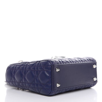 Christian Dior Lambskin Cannage Small Lucky Badges My Lady Dior Navy 4 of 15