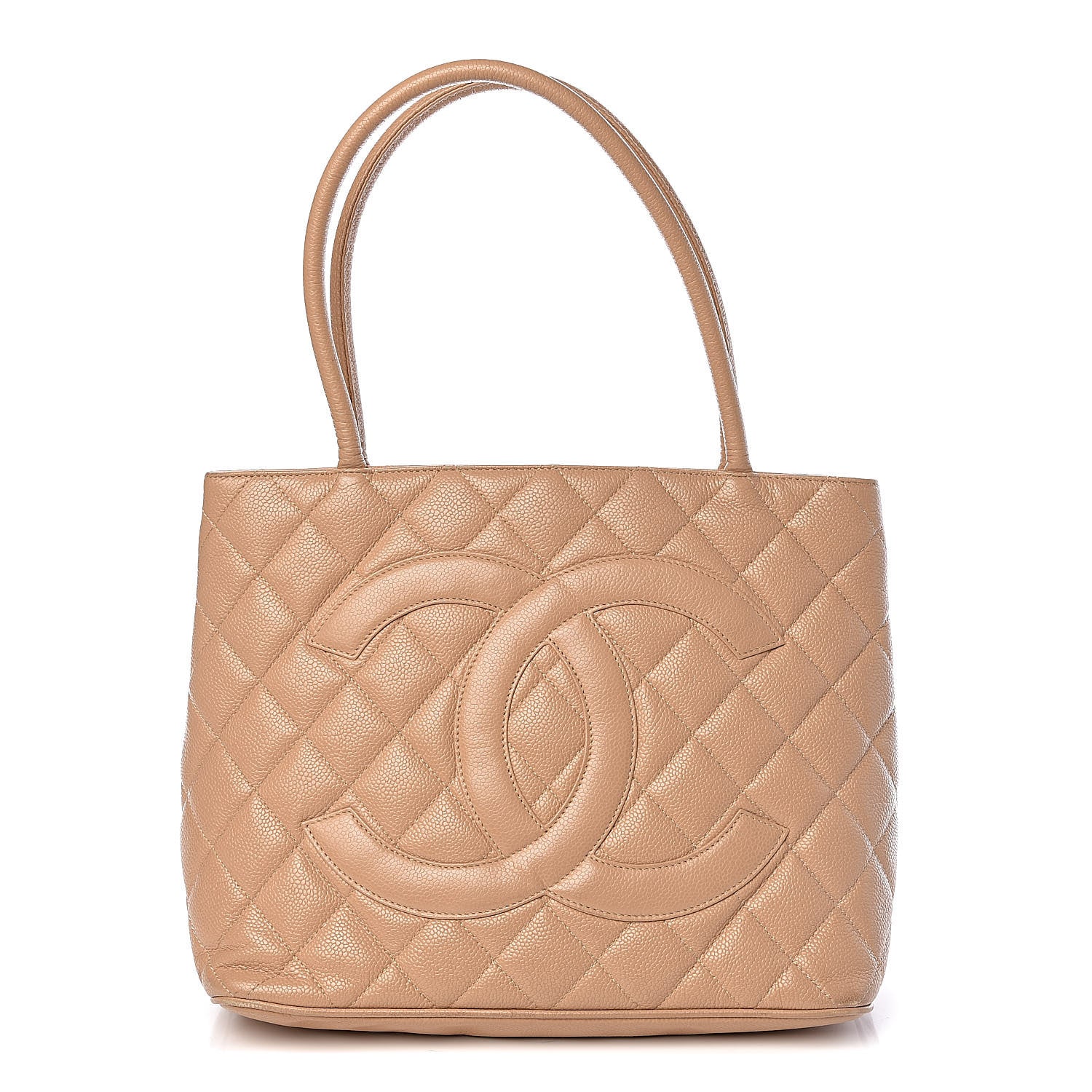 Chanel Caviar Quilted Medallion Tote Beige 1 of 12