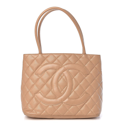 Chanel Caviar Quilted Medallion Tote Beige 1 of 12