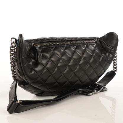 Chanel Lambskin Quilted Banane Waist Bag Fanny Pack Black 4 of 8