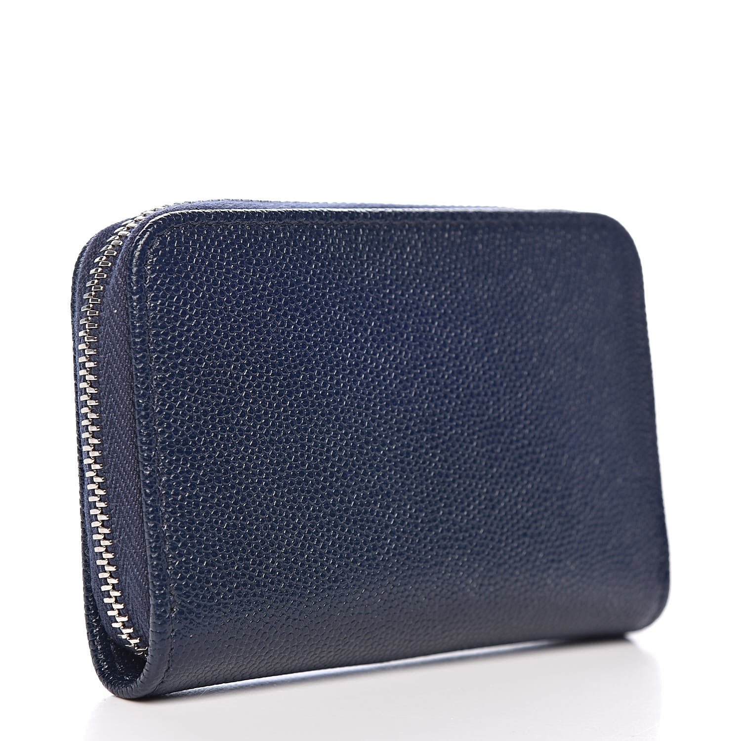 Chanel Caviar CC Small Zip Around Coin Purse Blue 3 of 7