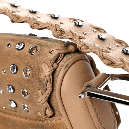Christian Dior Suede Crystal Studded Saddle Bag Brown 15 of 18