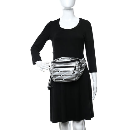 Balenciaga Metallic Calfskin Losange Monogram Explorer Belt Bag Silver Black White 2 of 9