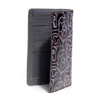 Chanel Patent Camellia Large Yen Wallet 2 of 8