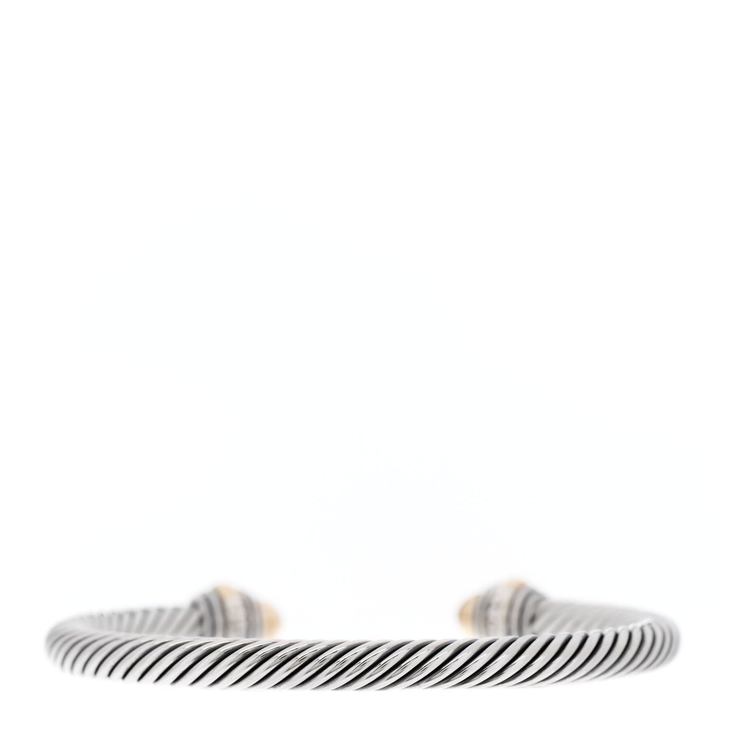 Sterling S.ilver 14K Yellow Gold 5mm Cable Classics Dome Bracelet