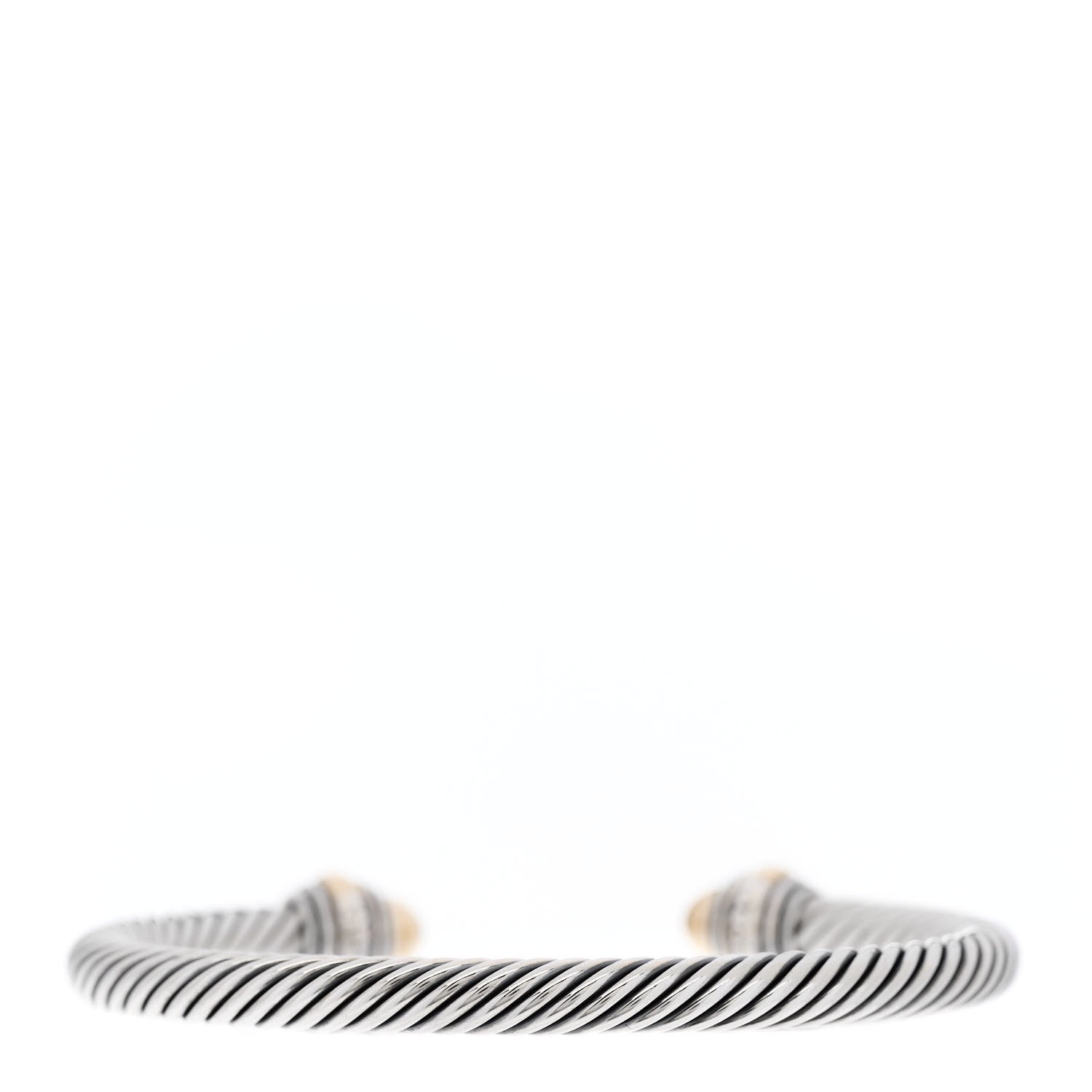 David Yurman Sterling S.ilver 14K Yellow Gold 5mm Cable Classics Dome Bracelet 3 of 6